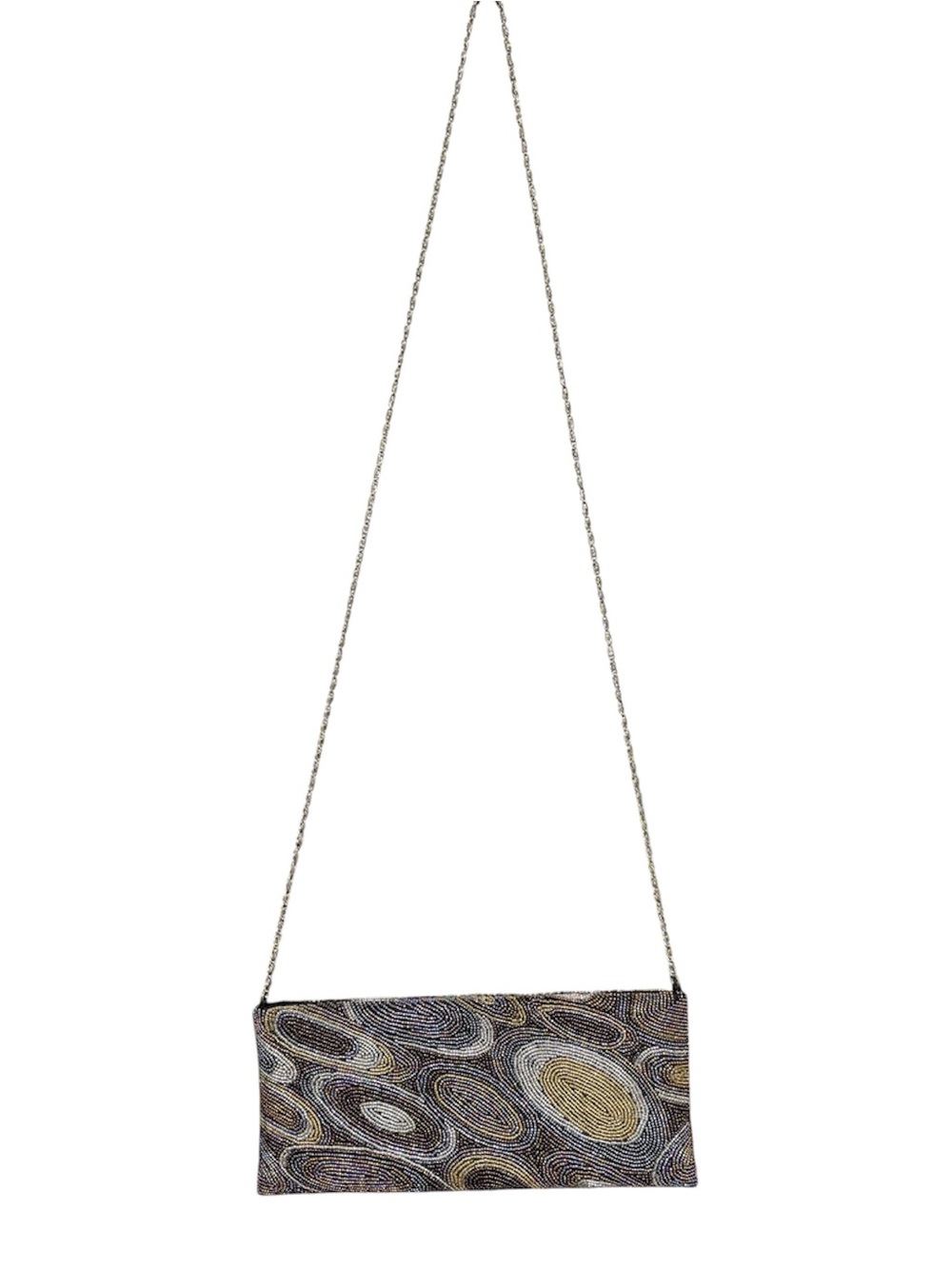 Kate Landry Multicolor Beaded Evening Magnetic Closure Envelope Crossbody